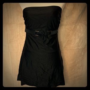 Strapless, tummy control swim dress